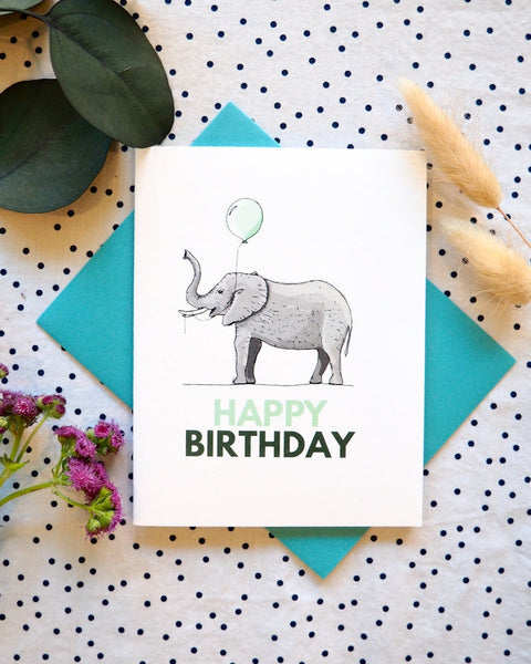 Happy Birthday Elephant Card by Lauren and Lorenz – MooShoes