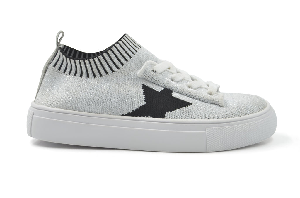 Kelly Star Knit Sock Sneaker - Silver 