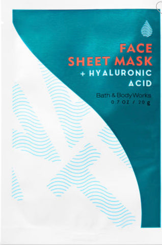 Bath & Body Works Face Sheet Mask Hyaluronic Acid Face Mask