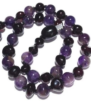 Genuine Amethyst Beads Blackberry Love Amber x Teething Jewellery
