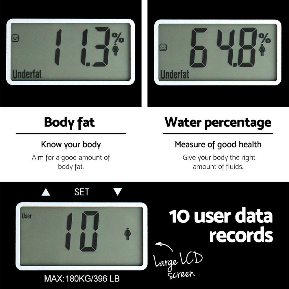 Buy Electronic Digital Body Fat Hydration Bathroom Glass Scale
