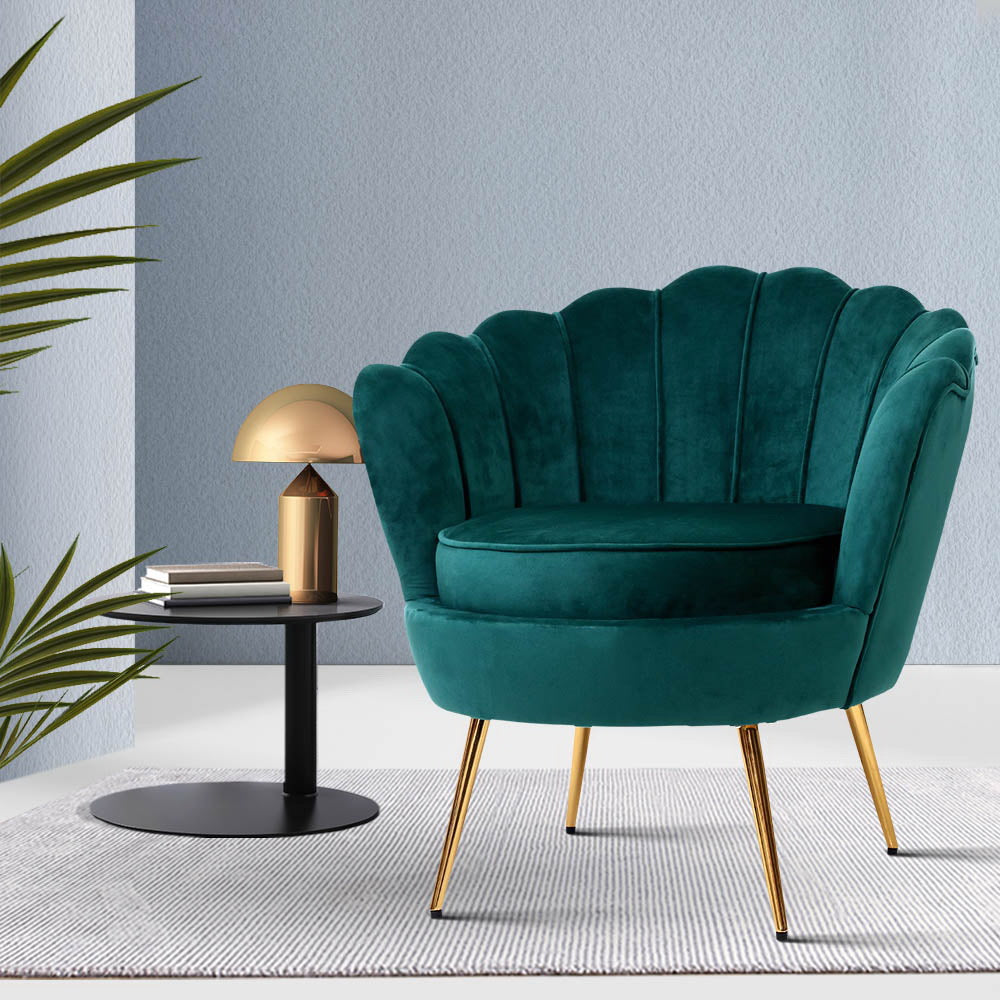 velvet shell back chair