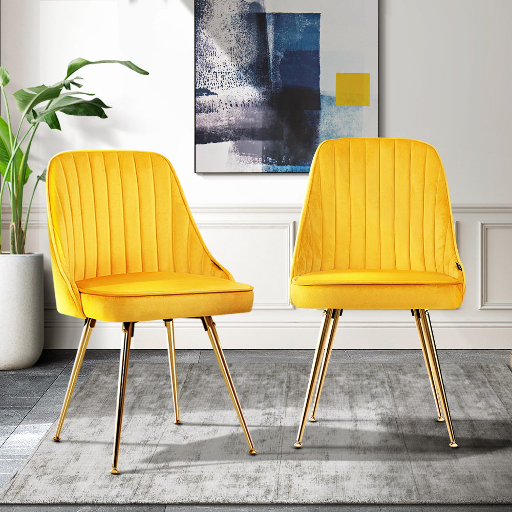 retro yellow dining chairs