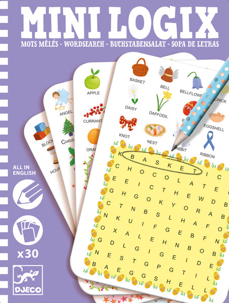 Mini Logix Word Search Game - Djeco - Tiny Paper Co. Afterpay Toy Store Australia