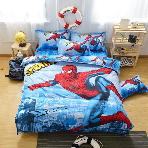 Amazing Spiderman Marvel Heroes Kids Cotton Bedding Set Sheet