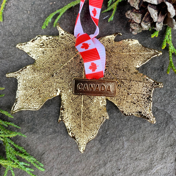 Canada Gold Maple Leaf Ornament Made In Canada Gifts