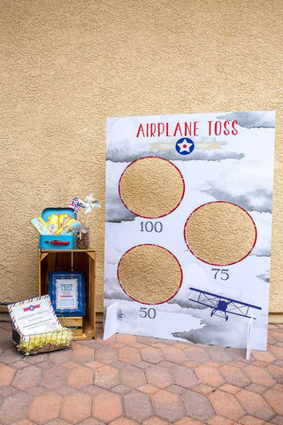 vintage airplane theme party inspiration Noah's Boytique game ideas
