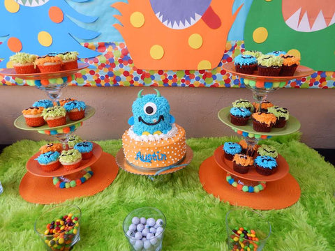 little monster theme party dessert table idea