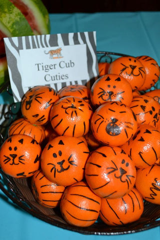 jungle safari birthday party food snack ideas tangerine tigers