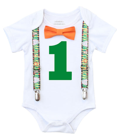 jungle first birthday outfit shirt onesie for baby boy