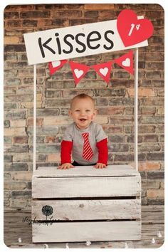 kisses booth valentines day photo session diy pallet baby boy valentines day outfit