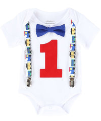 train first birthday party outfit boy