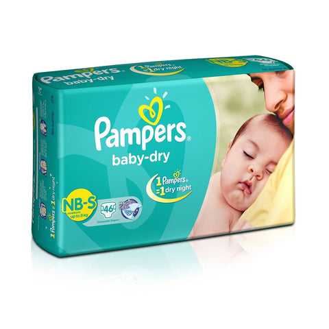 Pampers Baby Dry New Born - Small 46Pcs Diapers