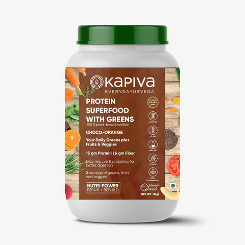 Kapiva Ayurveda Protein Superfood With Greens - Choco Orange 1 Kg