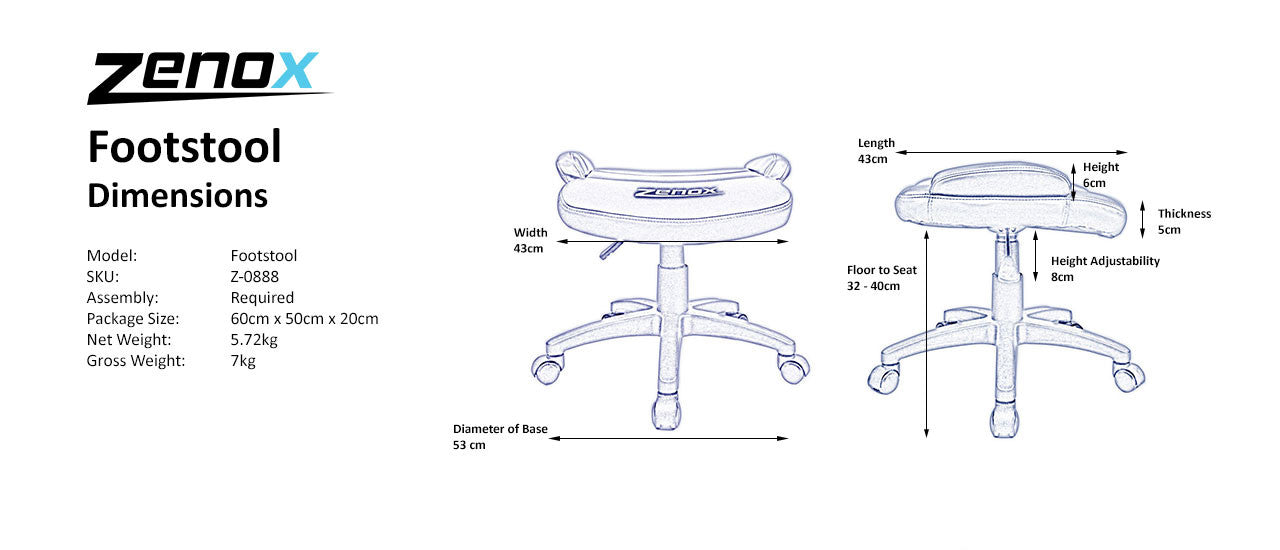 Zenox Footstool Dimension