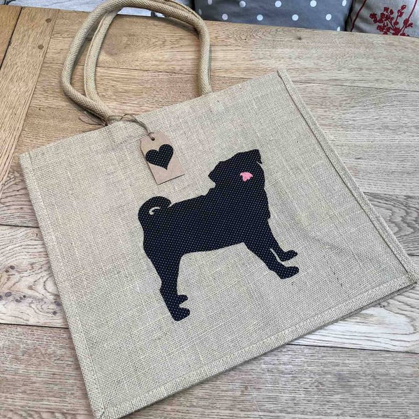 Tote shopping bags featuring various dog breeds