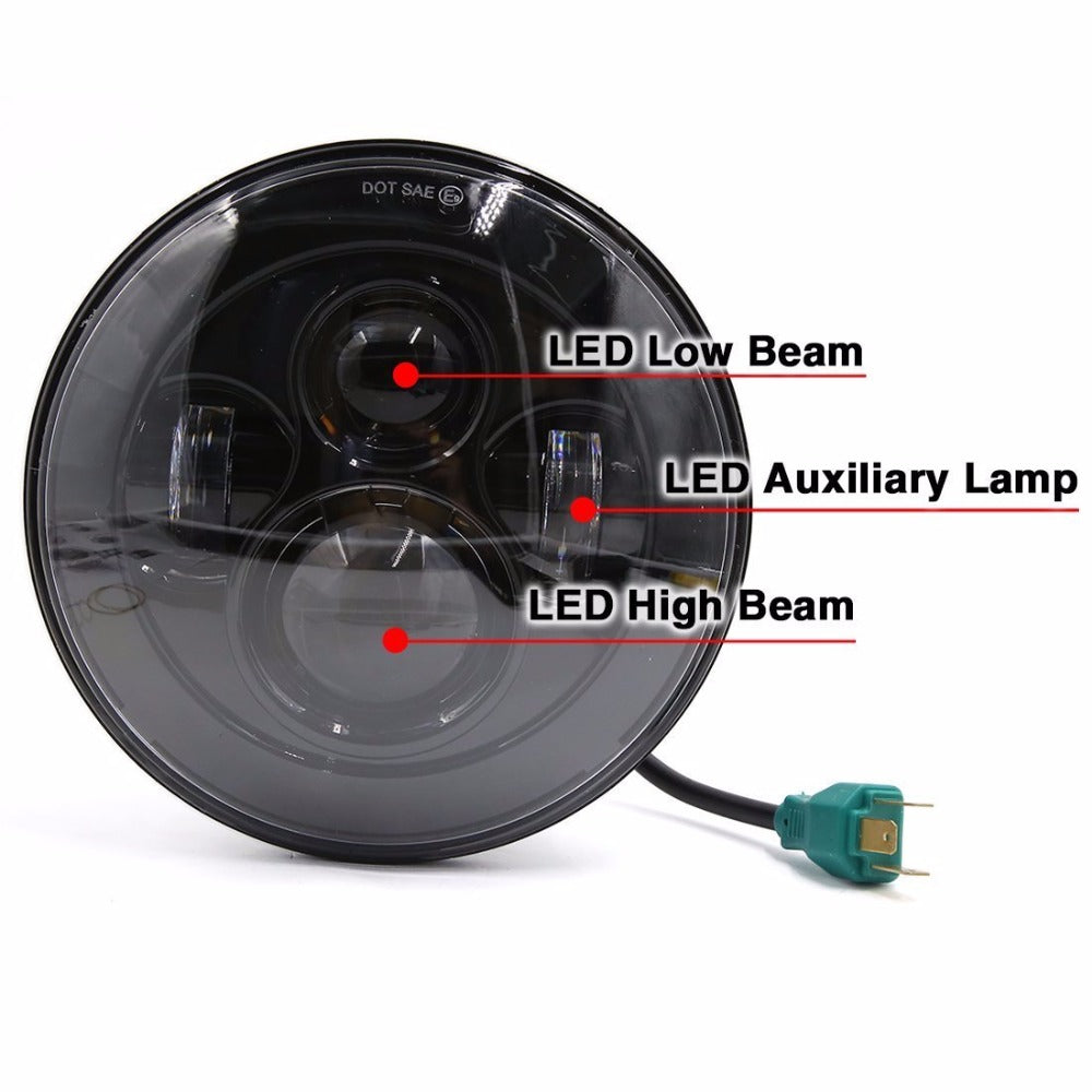 Black Jeep wrangler JK LED Headlights Lens