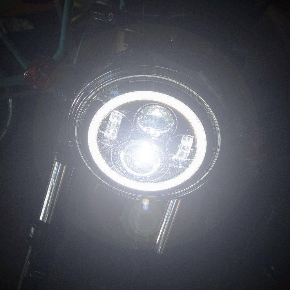 Indian Motorcycle LED Headlight With White Halo and Turn Signal