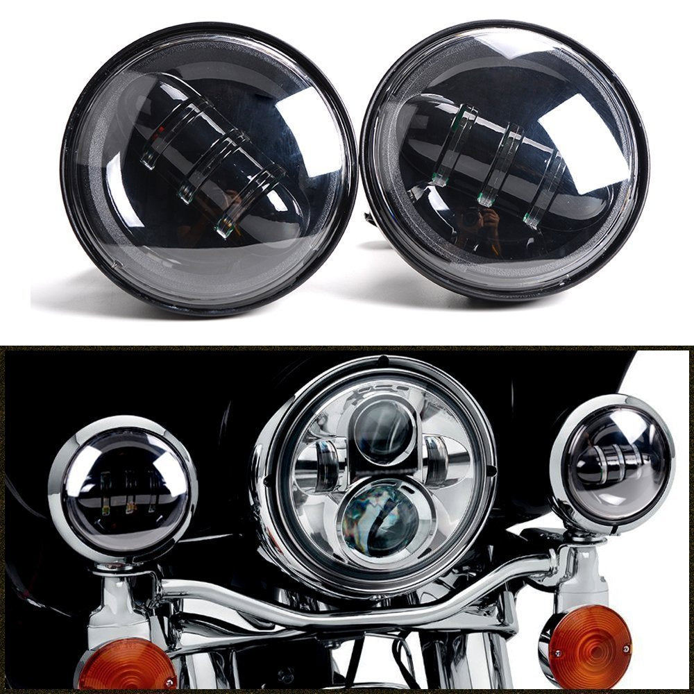 7" 75W LED Headlight Assembly + 4.5" 30W LED Passing Lights for Indian Motorcycles