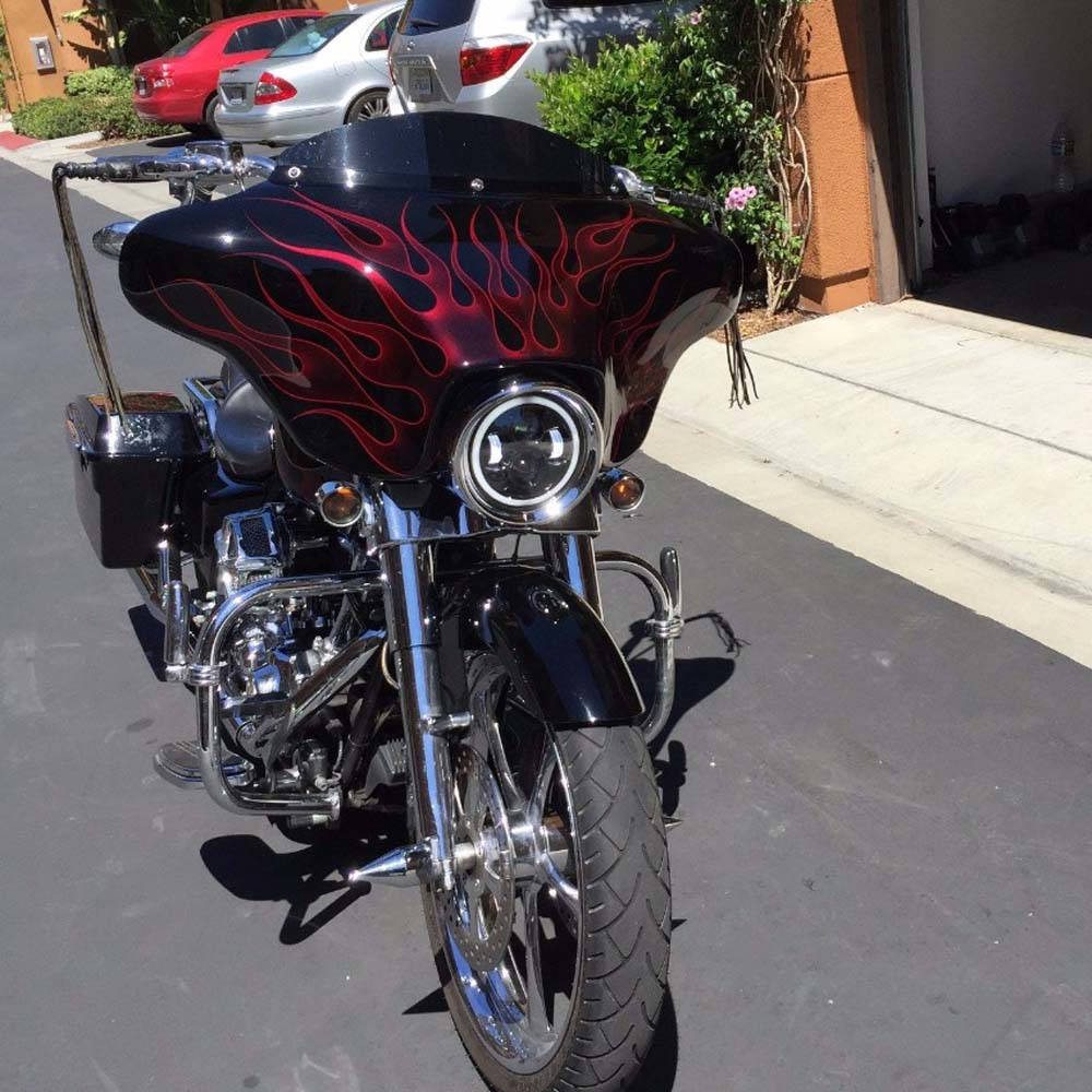 Indian Motorcycle LED Headlight With White Halo and Turn Signal