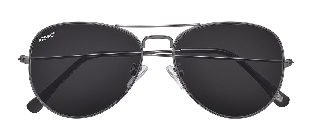 Front shot of Polarized Pilot Sunglasses OB36 - Black