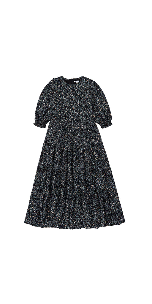 Black Floral Tiered Maxi Dress
