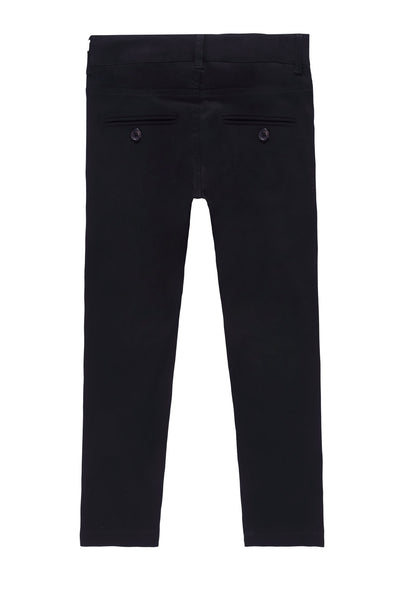 Black Chinos with Slit Pockets Details