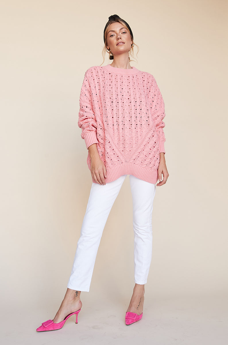 light pink oversized sweatshirt