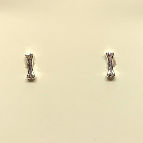 Dog Bone Sterling Silver Earrings