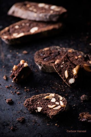 Triple Chocolate Biscotti with Hazelnuts