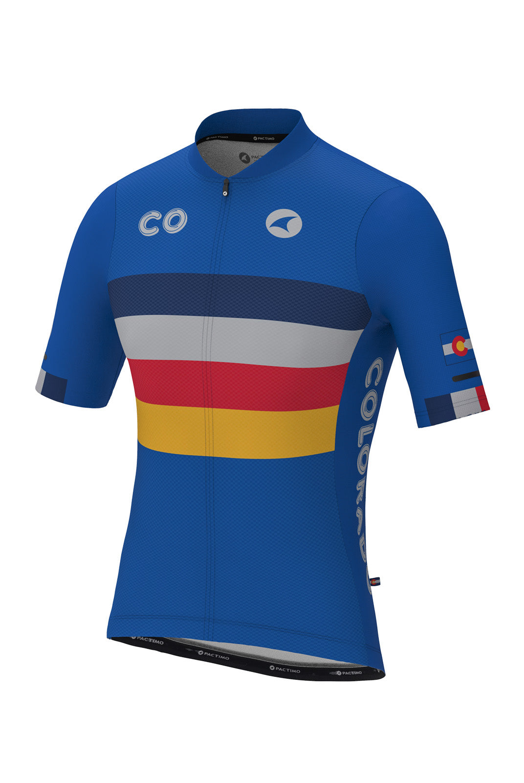 Men's Retro Blue Colorado Cycling Jersey - Ascent Aero Front View