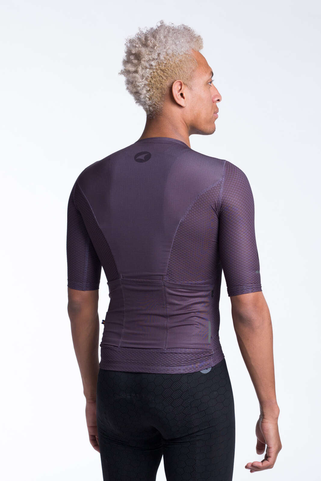 Men's Charcoal Aero Mesh Cycling Jersey - Back View