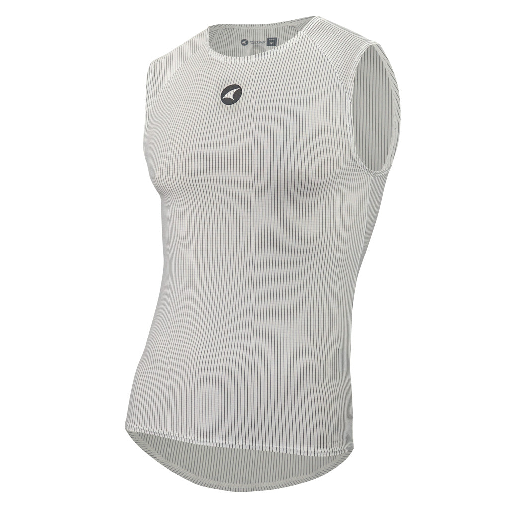 Men's Sleeveless Cycling Base Layer - Front View #color_white