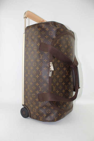 Louis Vuitton Grey Jacquard Knit Monogram Soft Horizon 55 Luggage at 1stDibs