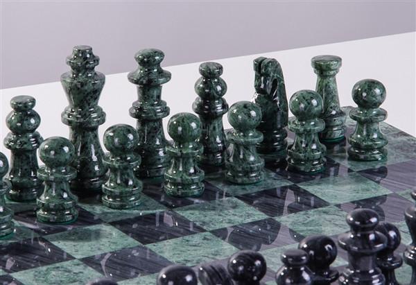 Venom Marbled Green Black Chess Set Unique Colors Educational Toys Games USA 