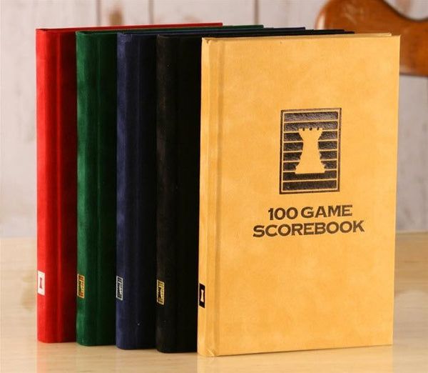MARBLE RED HARDCOVER CHESS SCORE-BOOK MADE IN USA 100 GAMES 