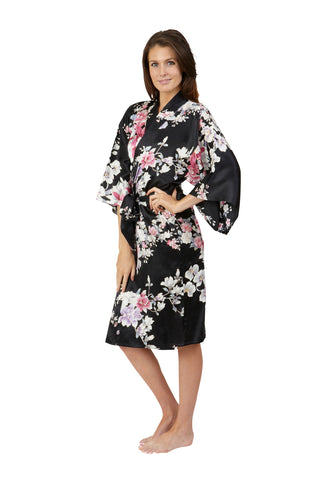 Short kimono silk happi coat