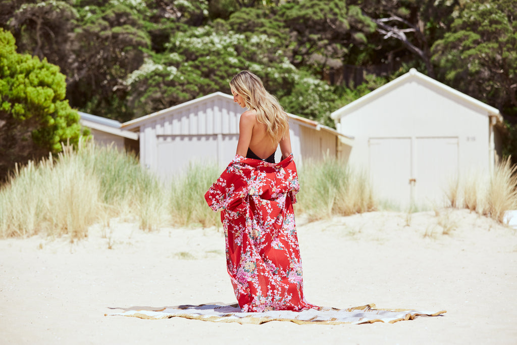 Kimono Robe Dressing Gown Beach Cover up Kimono Resort Wear