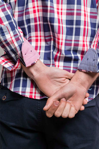 CAMISA CUADRO MARINO BLANCO Y ROJO
