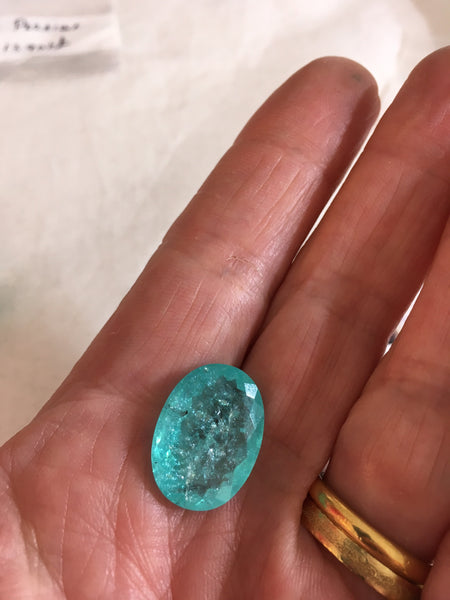 Large Oval Paraiba tourmaline stone picked out by Julia Lloyd George