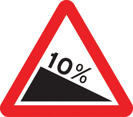 10% Gradient In Road Sign