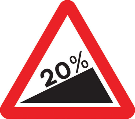 20% Gradient In Road Sign