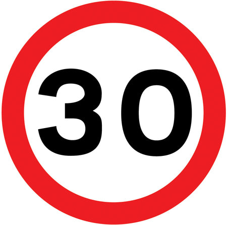 30 Miles Per Hour Road Sign