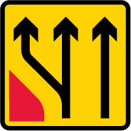 temporary lane changes sign