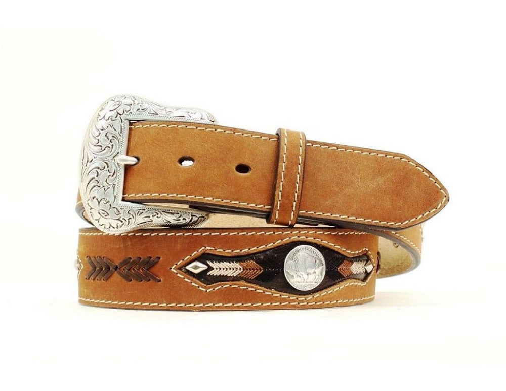 leather belt with buffalo nickels