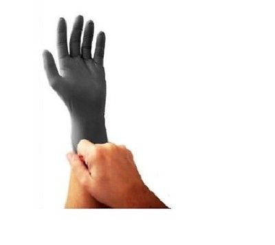 Emerald 6 Mil Powder Free Disposable Nitrile Black Gloves Heavy Duty 2 Pairs Med