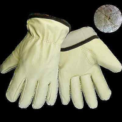 (Dozen) Global Glove, Lined Pig Leather Gloves, Cold Keep Insulation