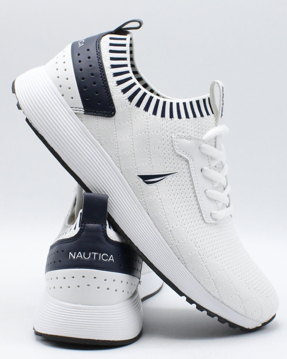 all white nautica shoes