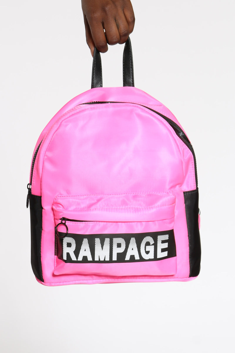 pink nylon backpack