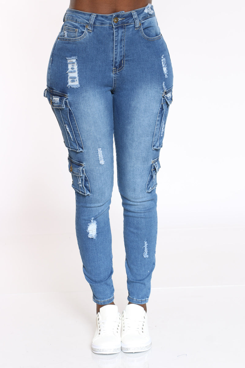 cargo ripped jeans